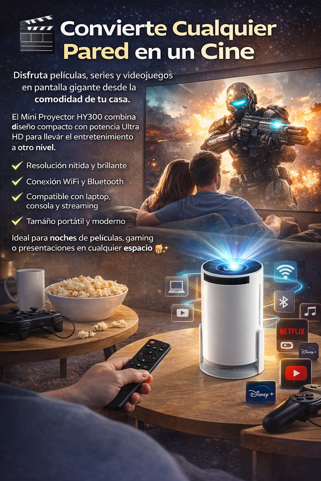 Mini Proyector HY300 Ultra HD