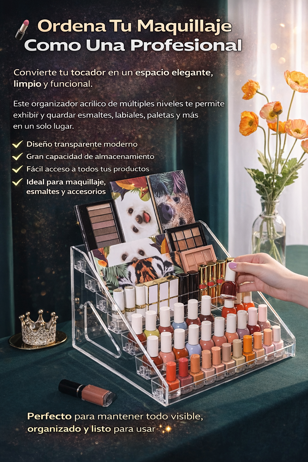 Organizador Acrílico para Maquillaje – Multi Nivel