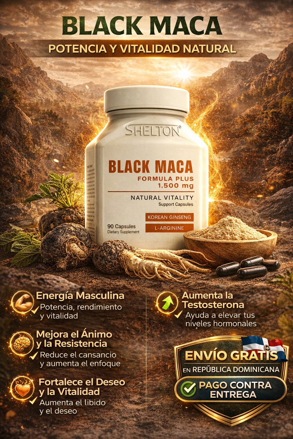Black Maca 1500mg x90 Cápsulas 🔥