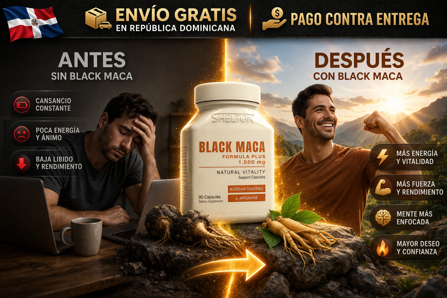 Black Maca 1500mg x90 Cápsulas 🔥