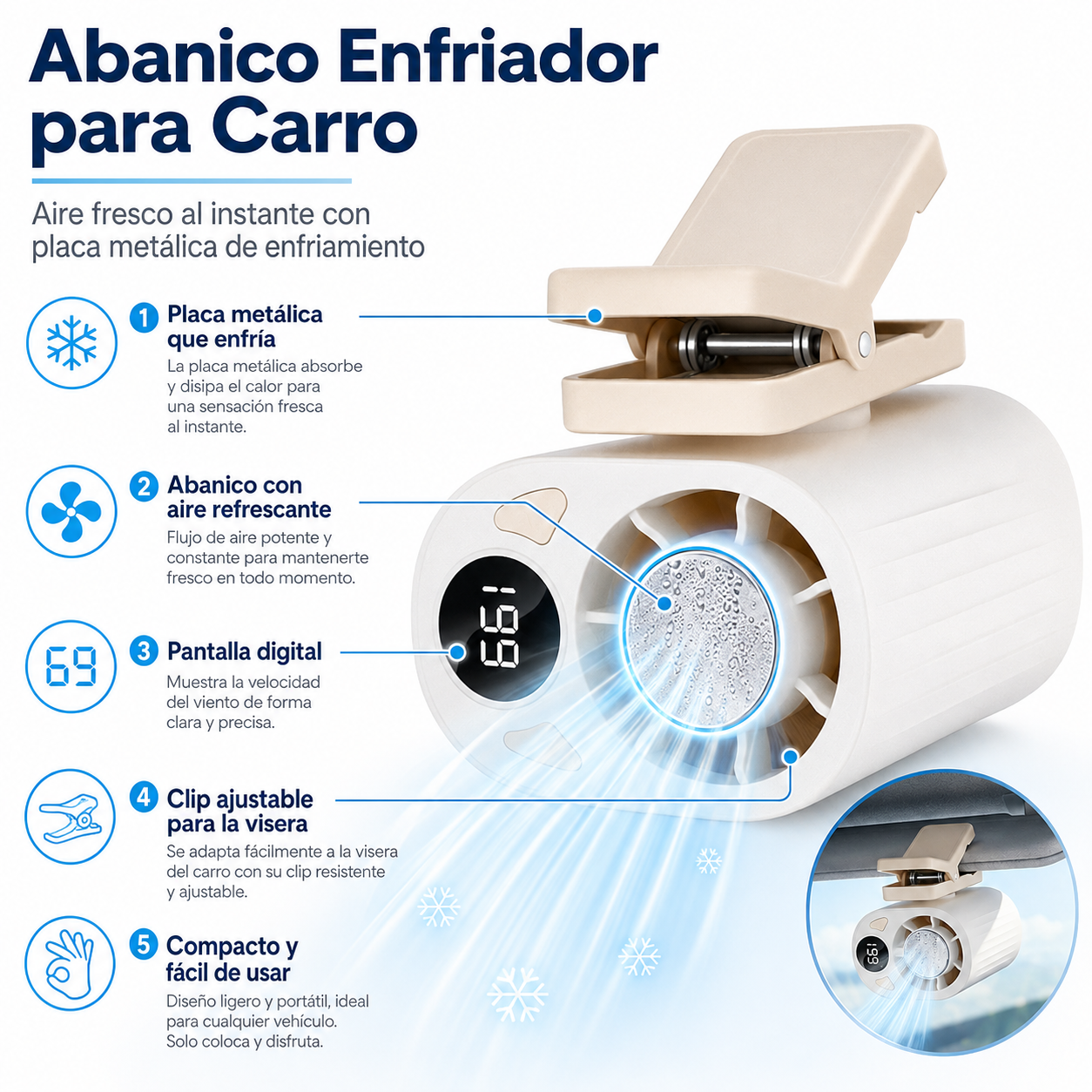 Mini Abanico que enfría Portátil con Clip 🥶❄️