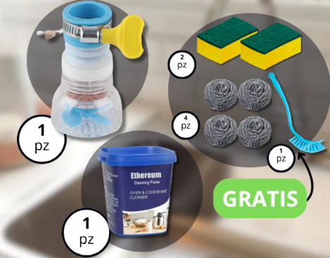 COMBO FILTRO + PASTA ETHEREUM+ SET DE ESPONJAS