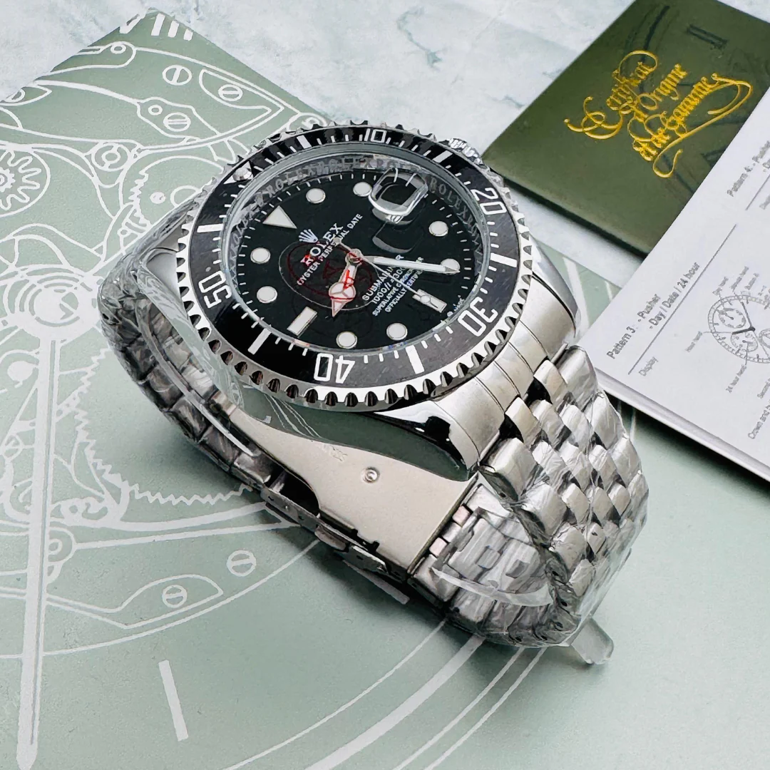 Rolex Submariner Plateado-Negro (Estilo Lujo)